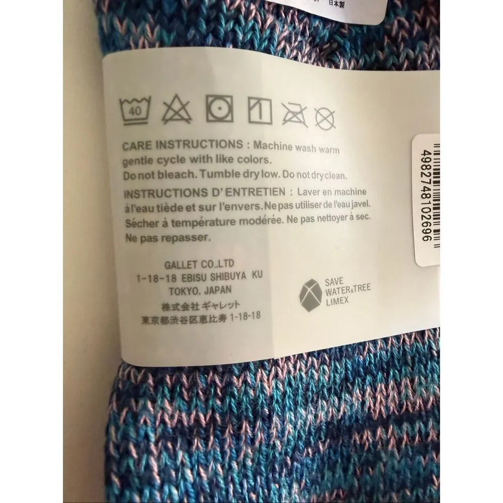 Anonymous ISM Socks Crew Made in Japan Cashmere Blend One Size Fits Most